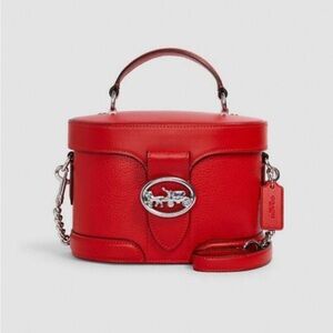 COACH Red Georgie Gem Crossbody Red Pebble Leather Shoulder Purse Handbag